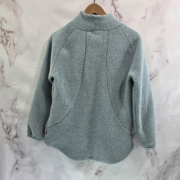 Deso Jacket Women S Medium Blue Sweater Fleece Zip Teddy Mock Kangaroo Pullover - Picture 5 of 10